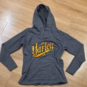 Harley-Davidson Gray Sweatshirt with Orange Emblem (T)